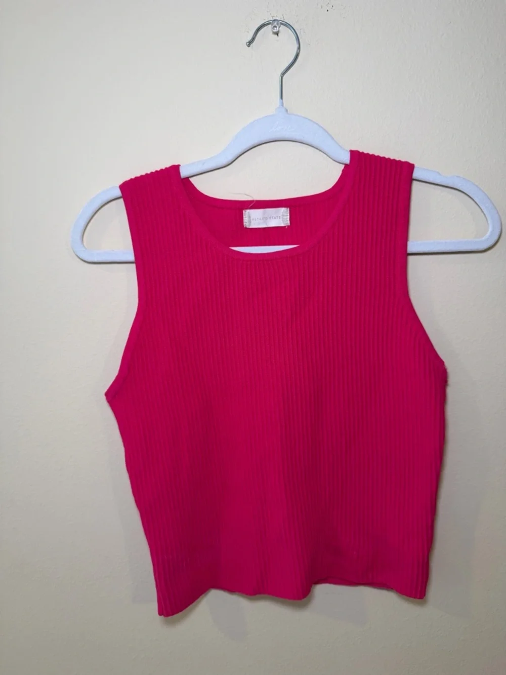 Altar'd State Bright Fuchsia Ribbed Tank - Picture 2 of 4